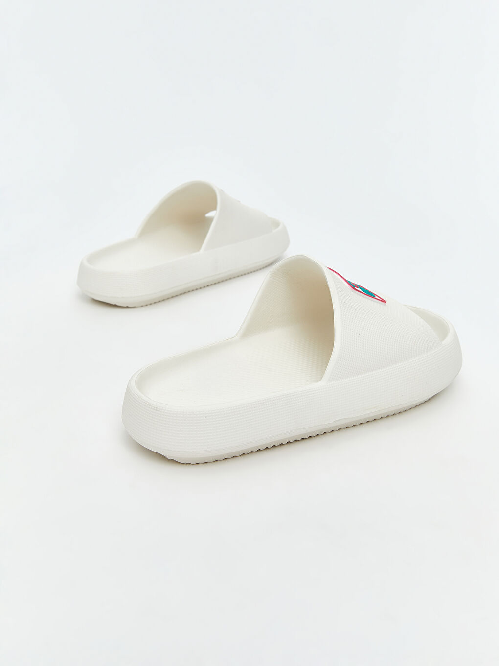 Beyaz Tek Bantlı Baskılı Kız Çocuk Terlik-4