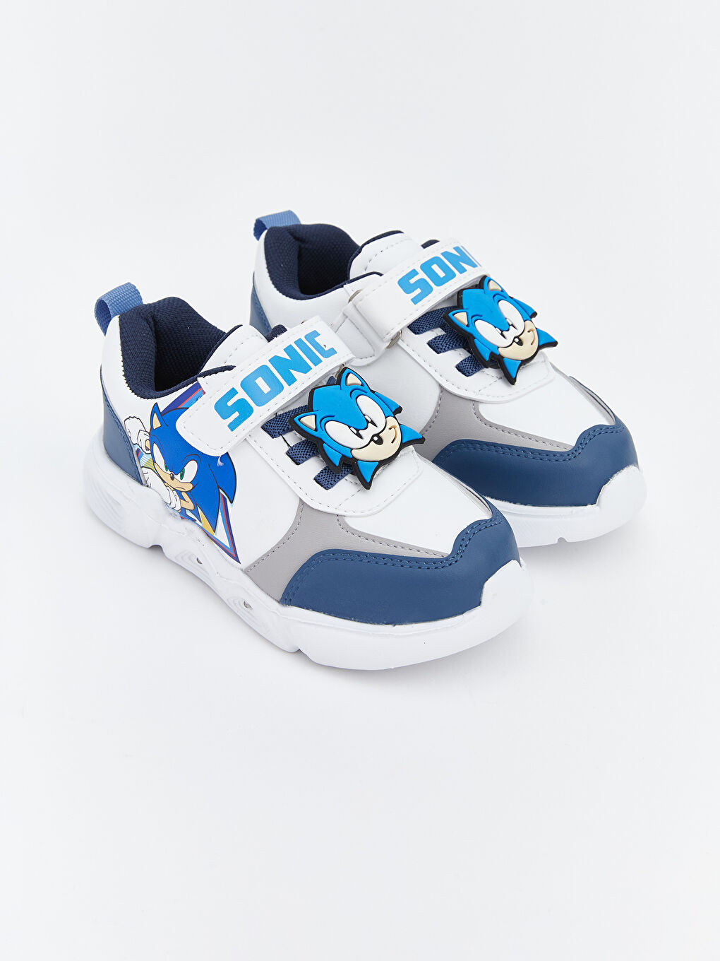Beyaz Sonic Baskılı Erkek Bebek Spor Ayakkabı-1