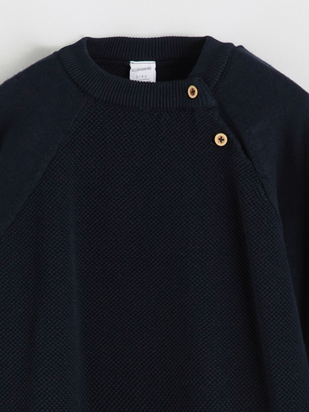 Lacivert Bisiklet Yaka Uzun Kollu Erkek Çocuk Triko Kazak-1