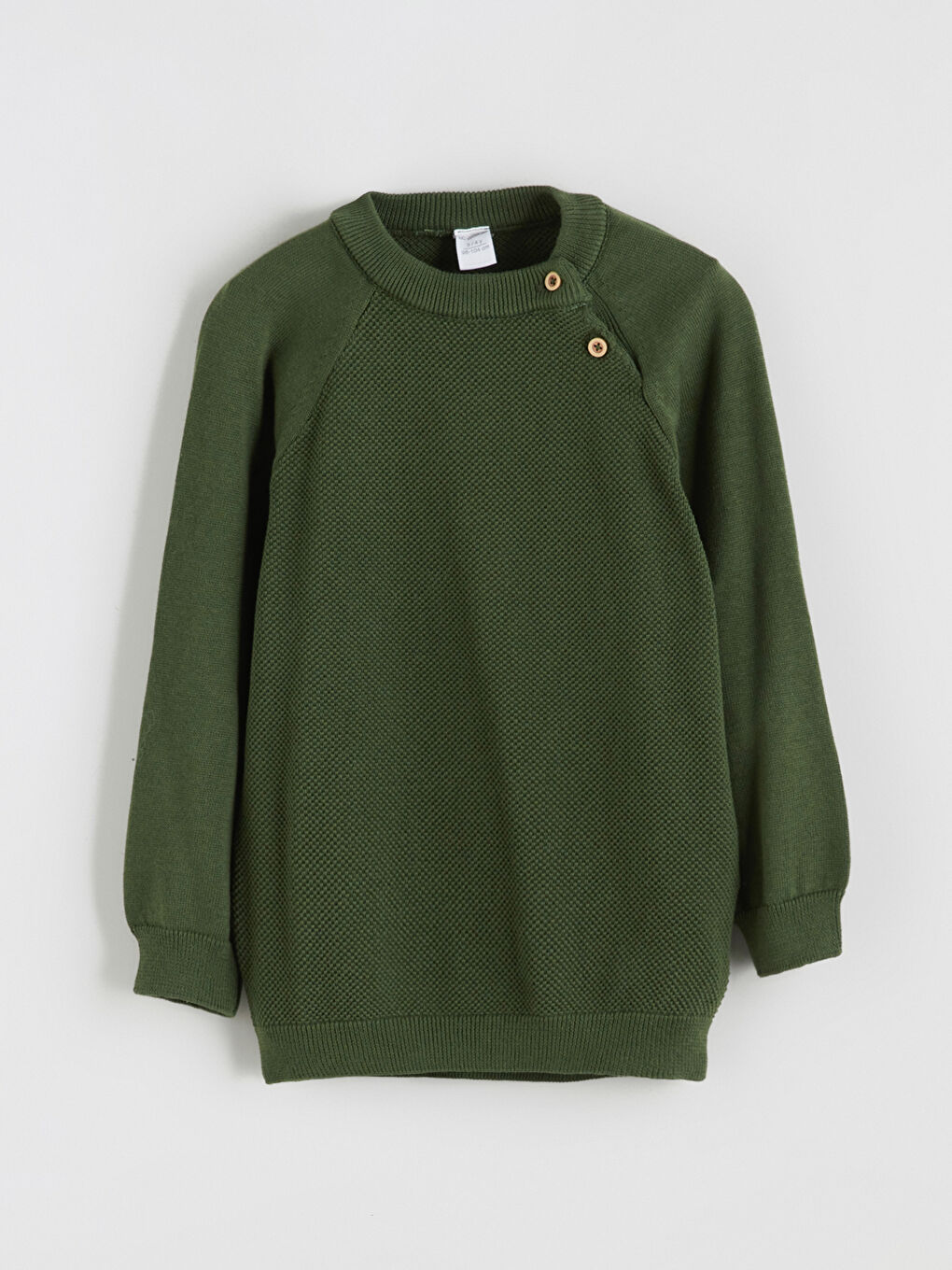 Yeşil Bisiklet Yaka Uzun Kollu Erkek Çocuk Triko Kazak