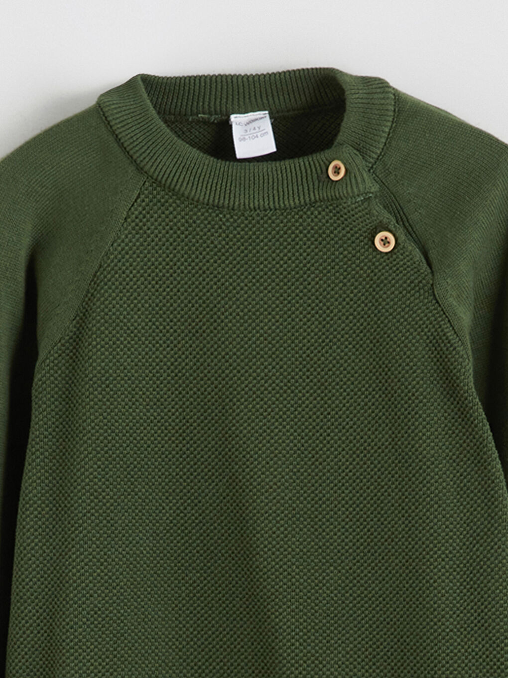 Yeşil Bisiklet Yaka Uzun Kollu Erkek Çocuk Triko Kazak-1