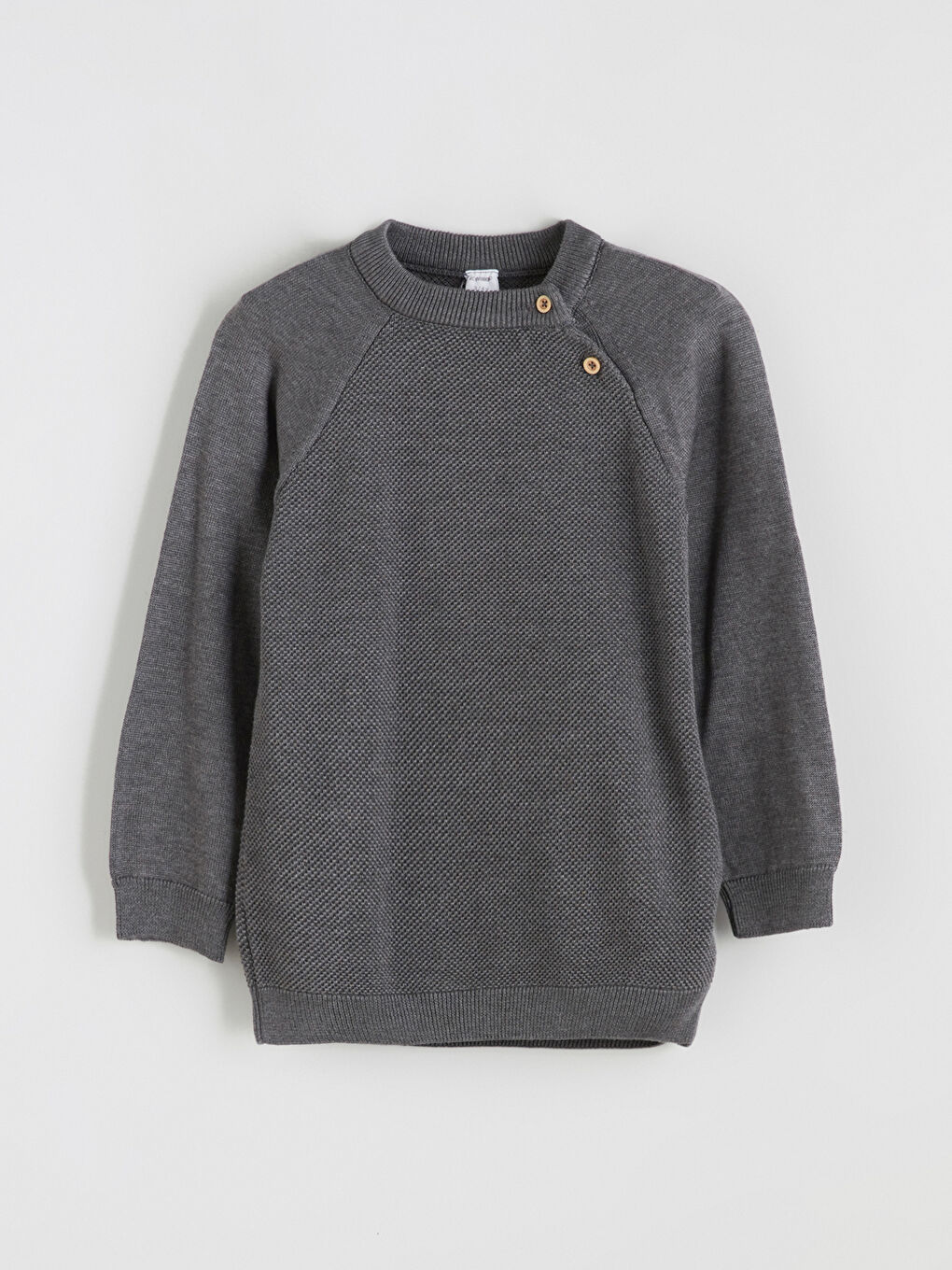 Antrasit Bisiklet Yaka Uzun Kollu Erkek Çocuk Triko Kazak