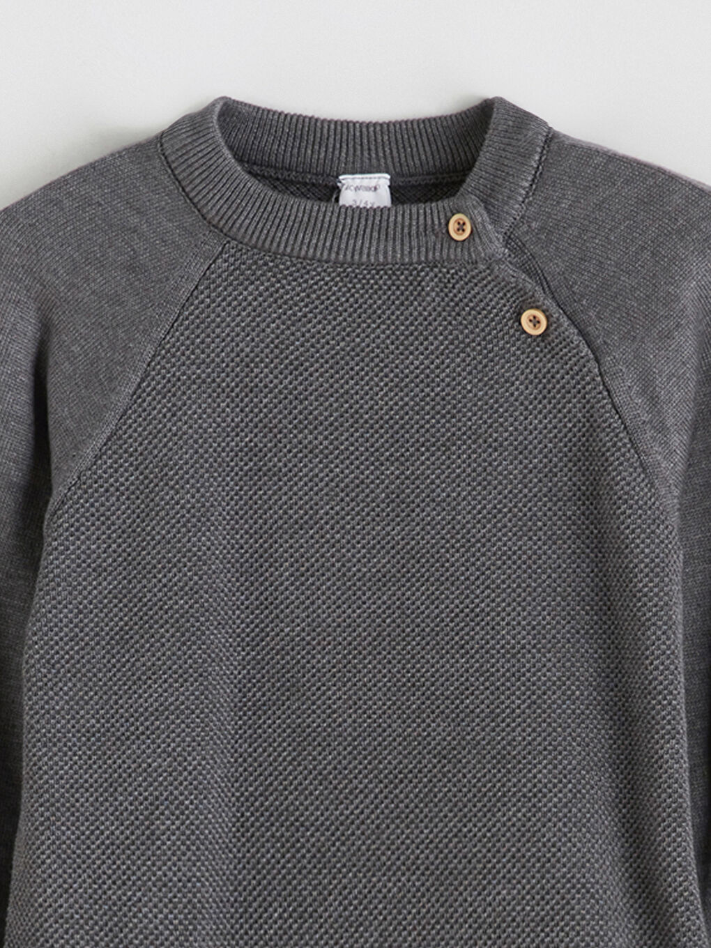 Antrasit Bisiklet Yaka Uzun Kollu Erkek Çocuk Triko Kazak-1