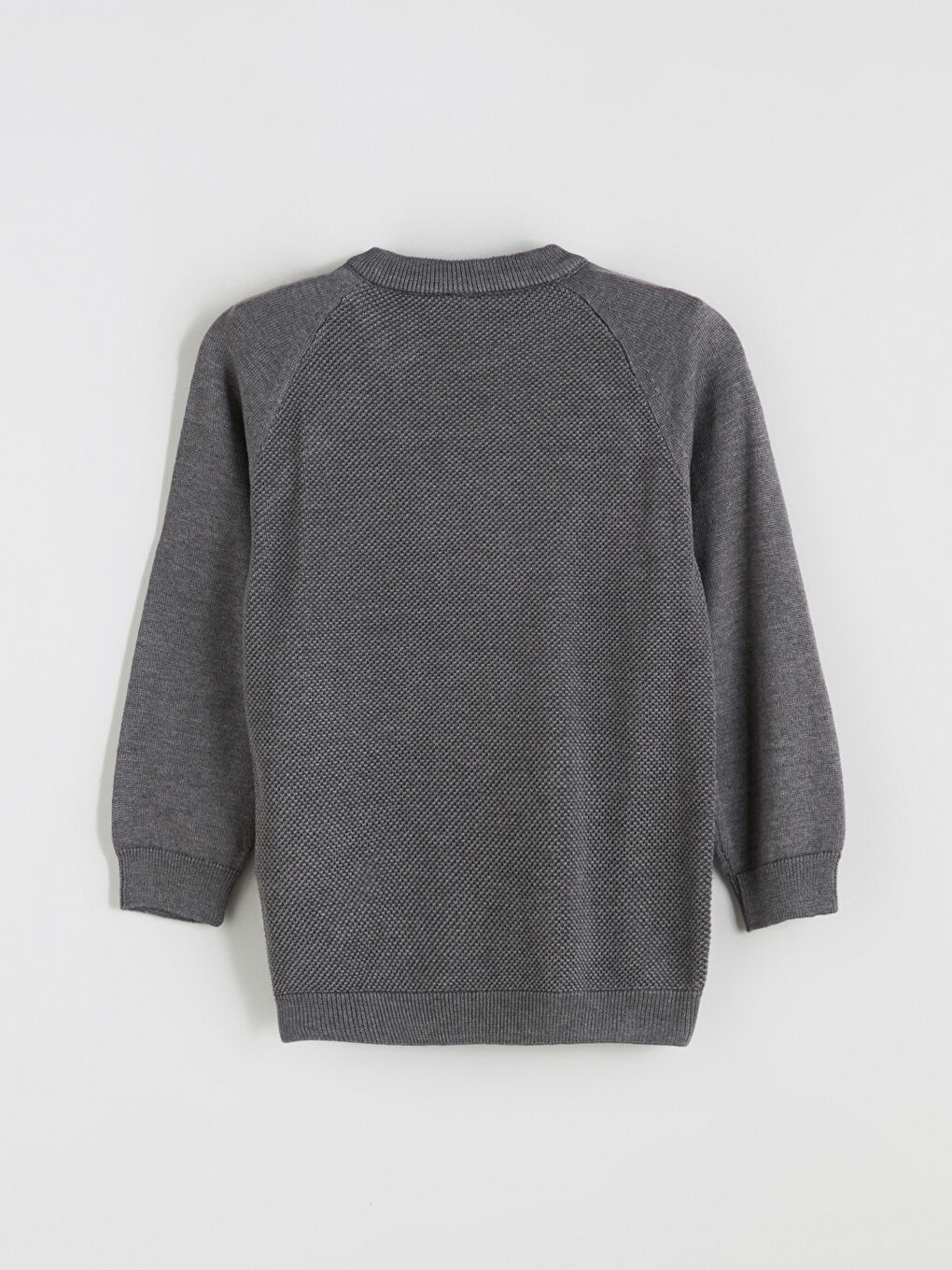 Antrasit Bisiklet Yaka Uzun Kollu Erkek Çocuk Triko Kazak-2