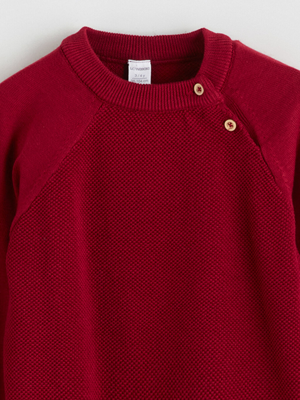 Bordo Bisiklet Yaka Uzun Kollu Erkek Çocuk Triko Kazak-1