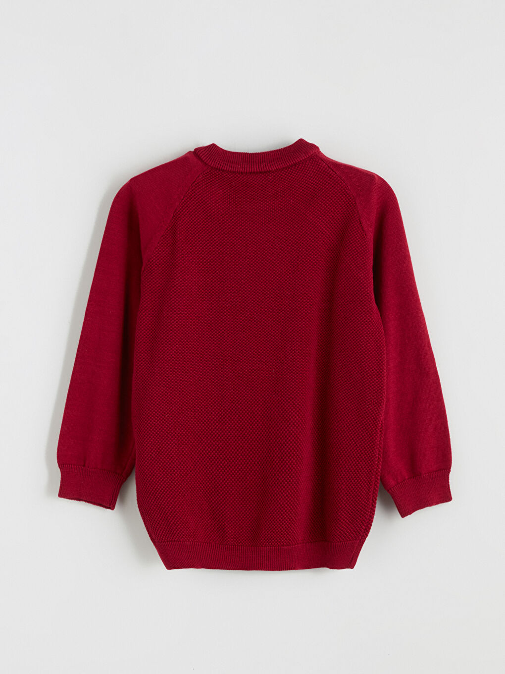 Bordo Bisiklet Yaka Uzun Kollu Erkek Çocuk Triko Kazak-2