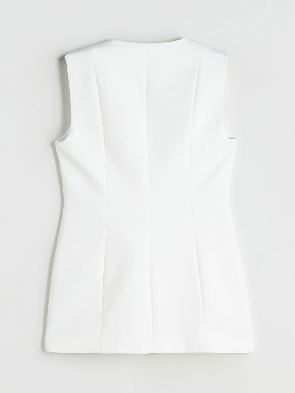 Ekru V Yaka Kadın Klasik Yelek-5