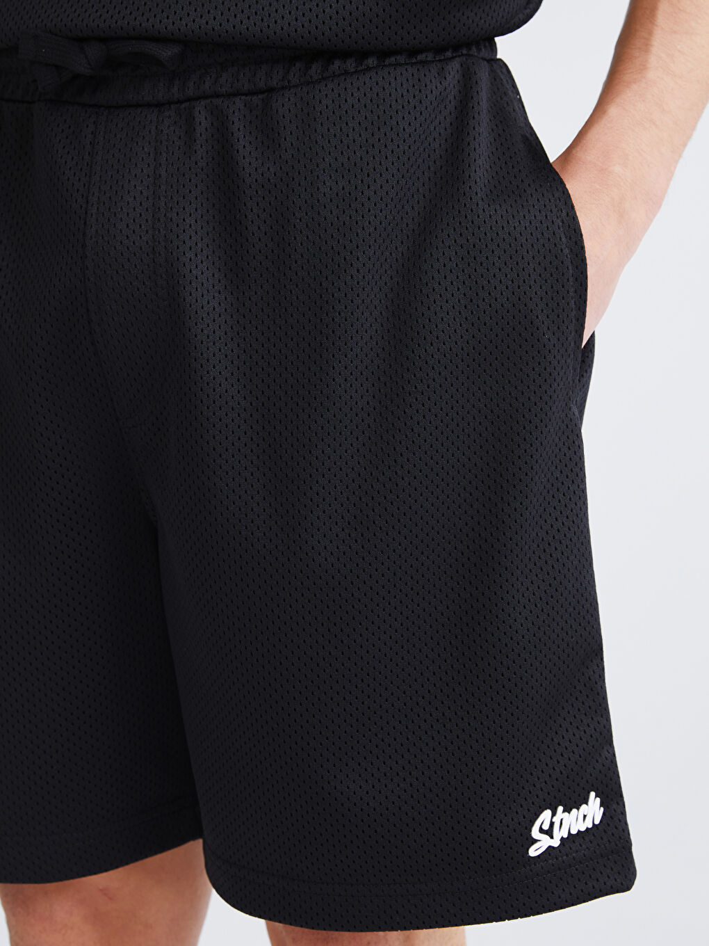 Siyah Rahat Kalıp Erkek Şort-2