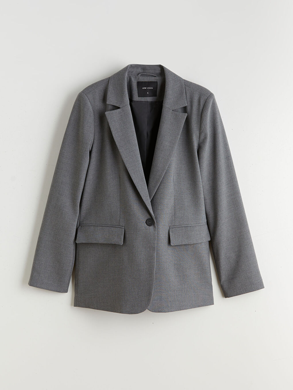 Gri Kadın Blazer Ceket-4