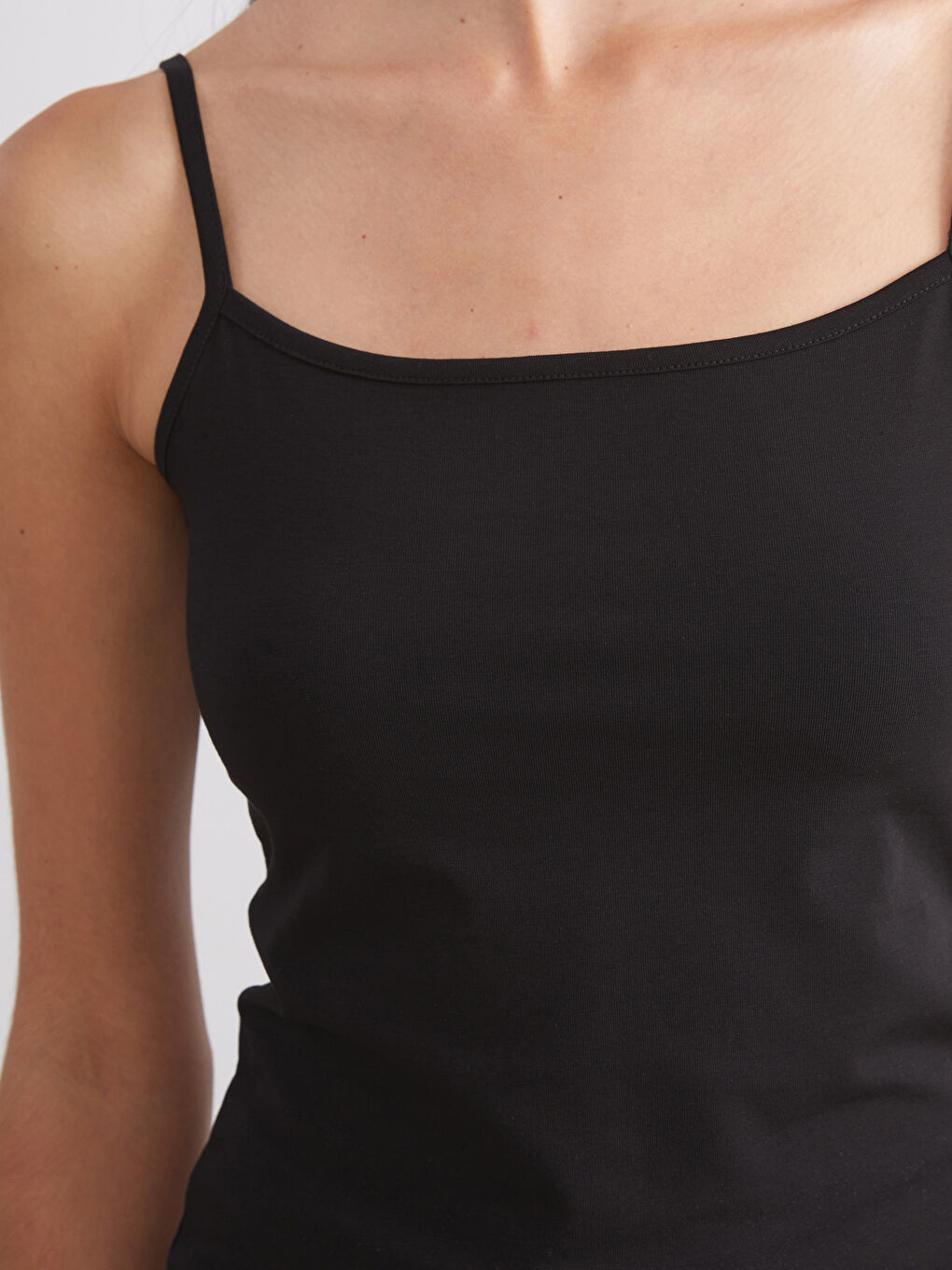 Siyah Kare Yaka Kadın Atlet 2'li-6