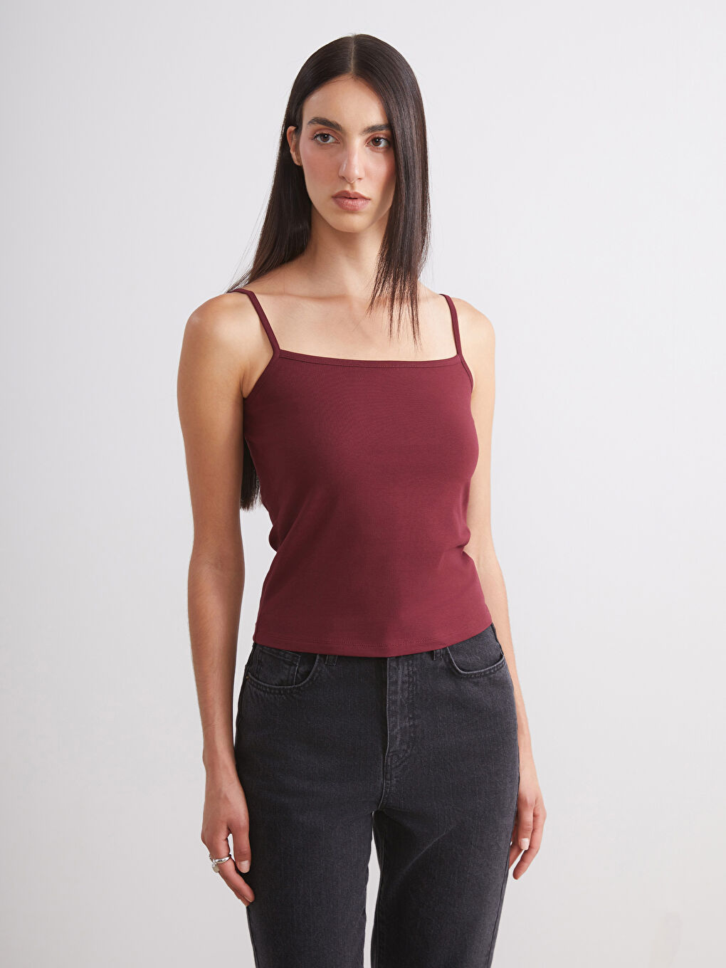 Bordo Kare Yaka Kadın Atlet 2'li-2