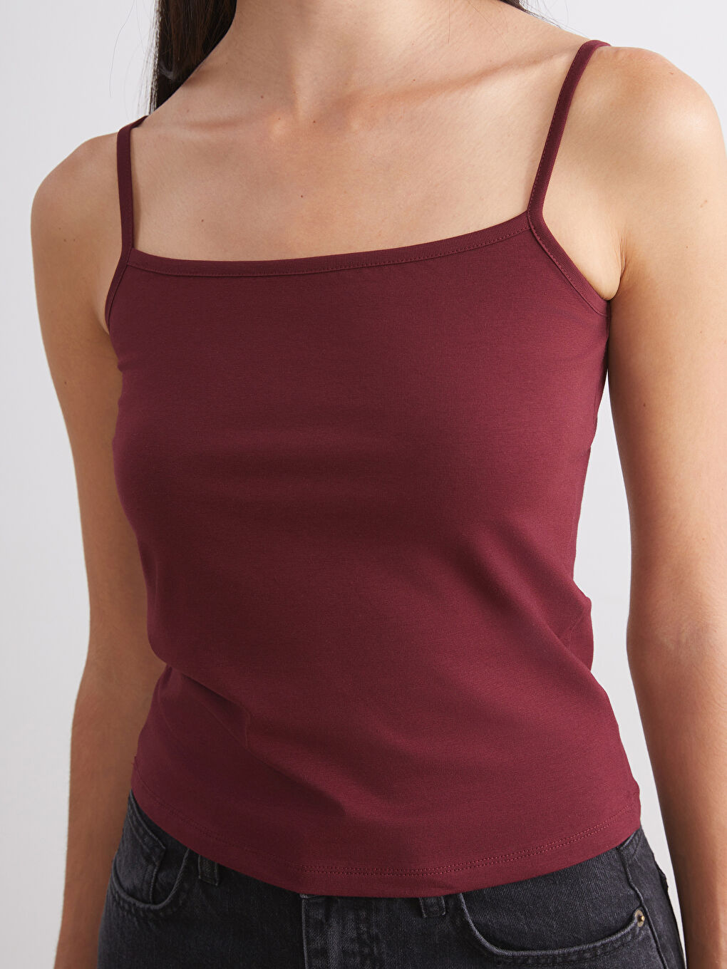 Bordo Kare Yaka Kadın Atlet 2'li-5