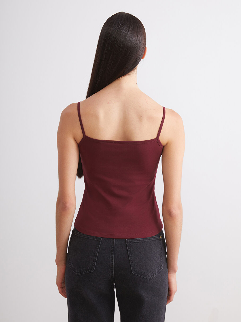 Bordo Kare Yaka Kadın Atlet 2'li-7