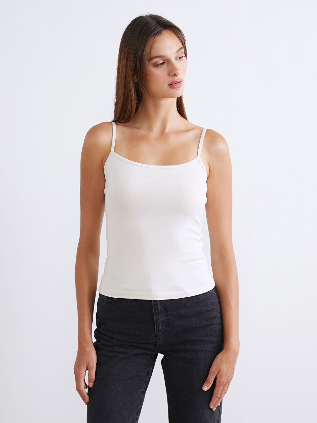 Kahverengi Kare Yaka Kadın Atlet 2'li-2