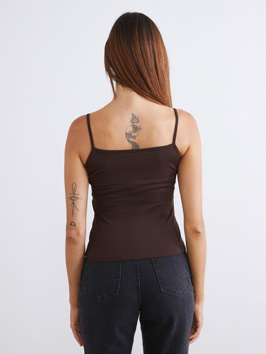 Kahverengi Kare Yaka Kadın Atlet 2'li-6