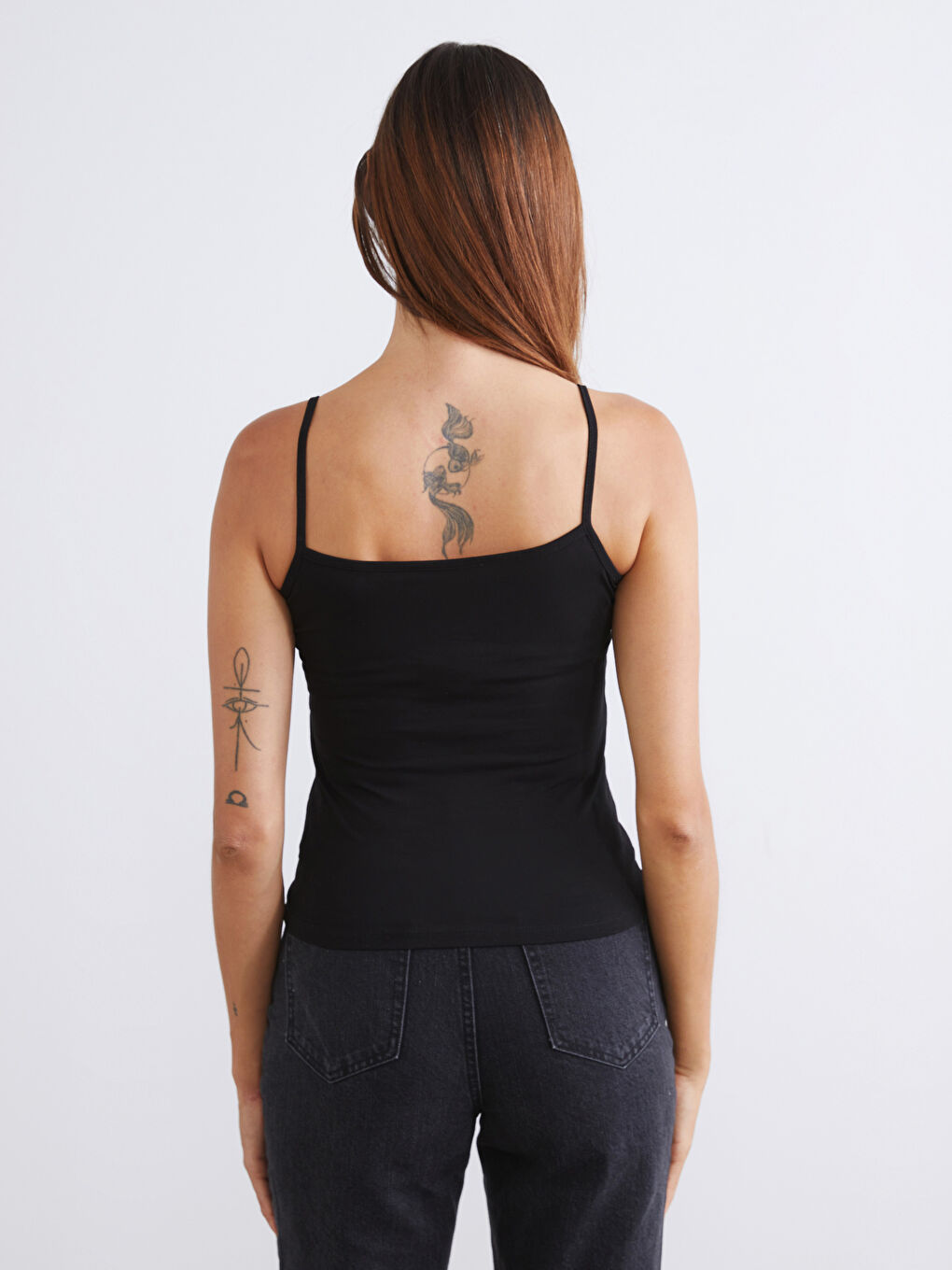 Beyaz Kare Yaka Kadın Atlet 2'li-6