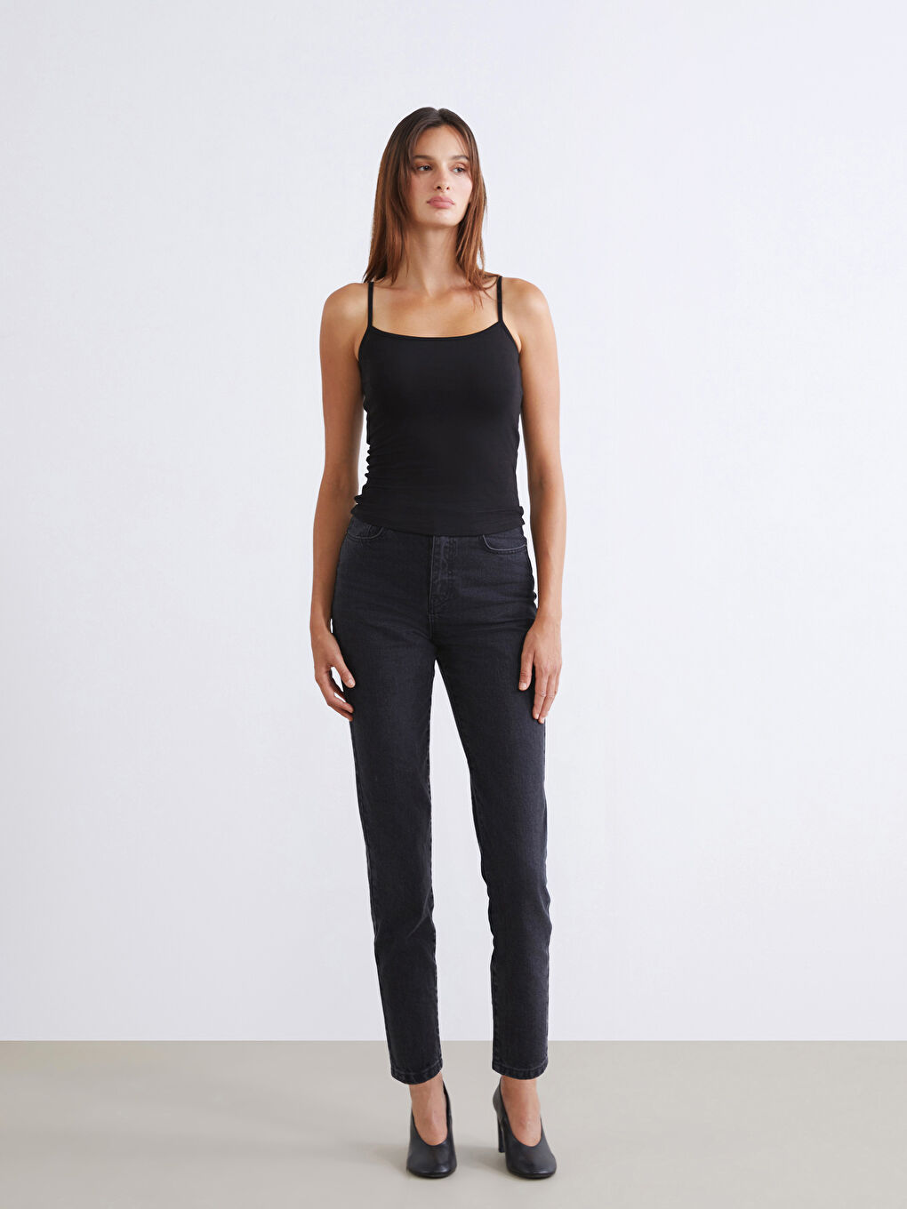 Siyah Kare Yaka Kadın Atlet 2'li-3