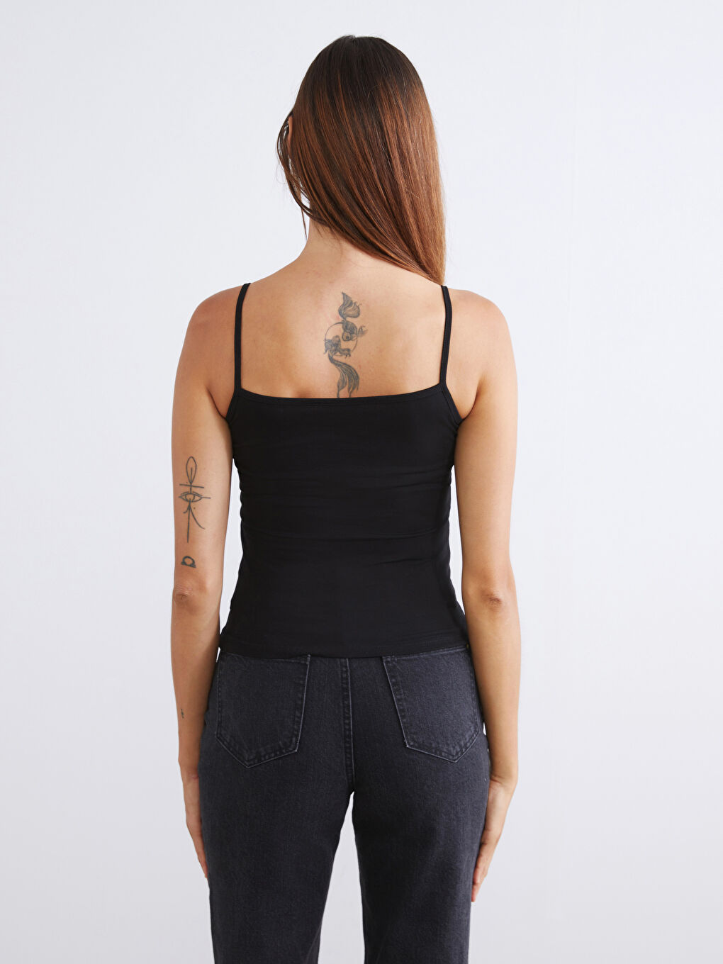 Siyah Kare Yaka Kadın Atlet 2'li-7