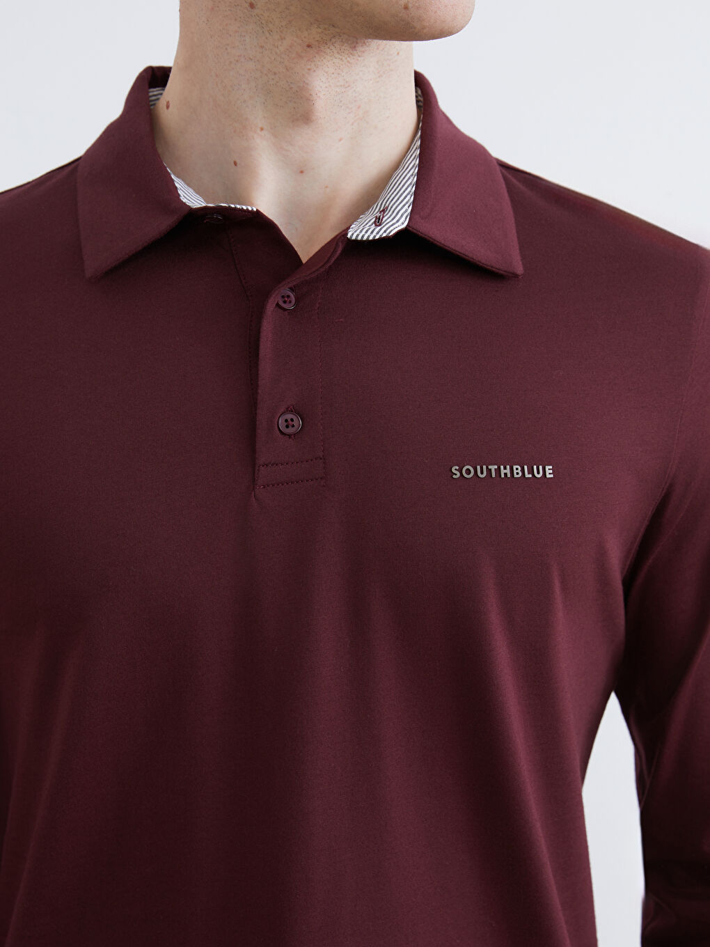 Mürdüm Polo Yaka Baskılı Erkek Tişört-2