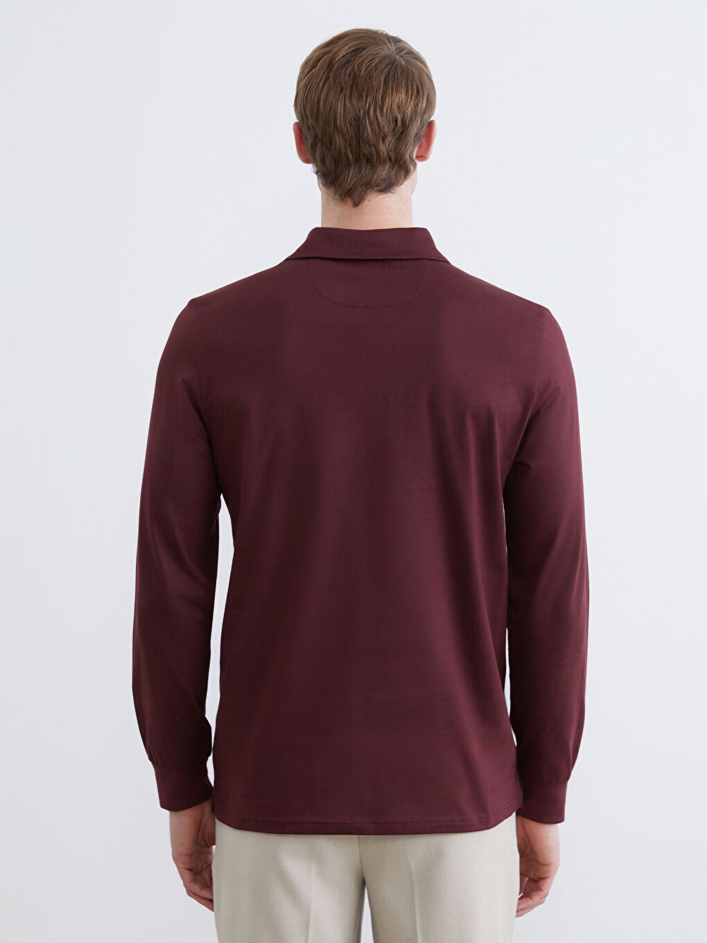 Mürdüm Polo Yaka Baskılı Erkek Tişört-3