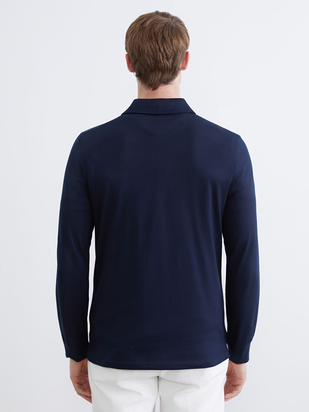 Lacivert Polo Yaka Baskılı Erkek Tişört-3