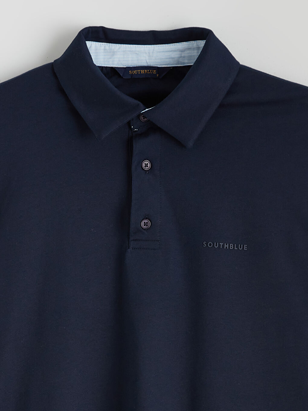 Lacivert Polo Yaka Baskılı Erkek Tişört-5