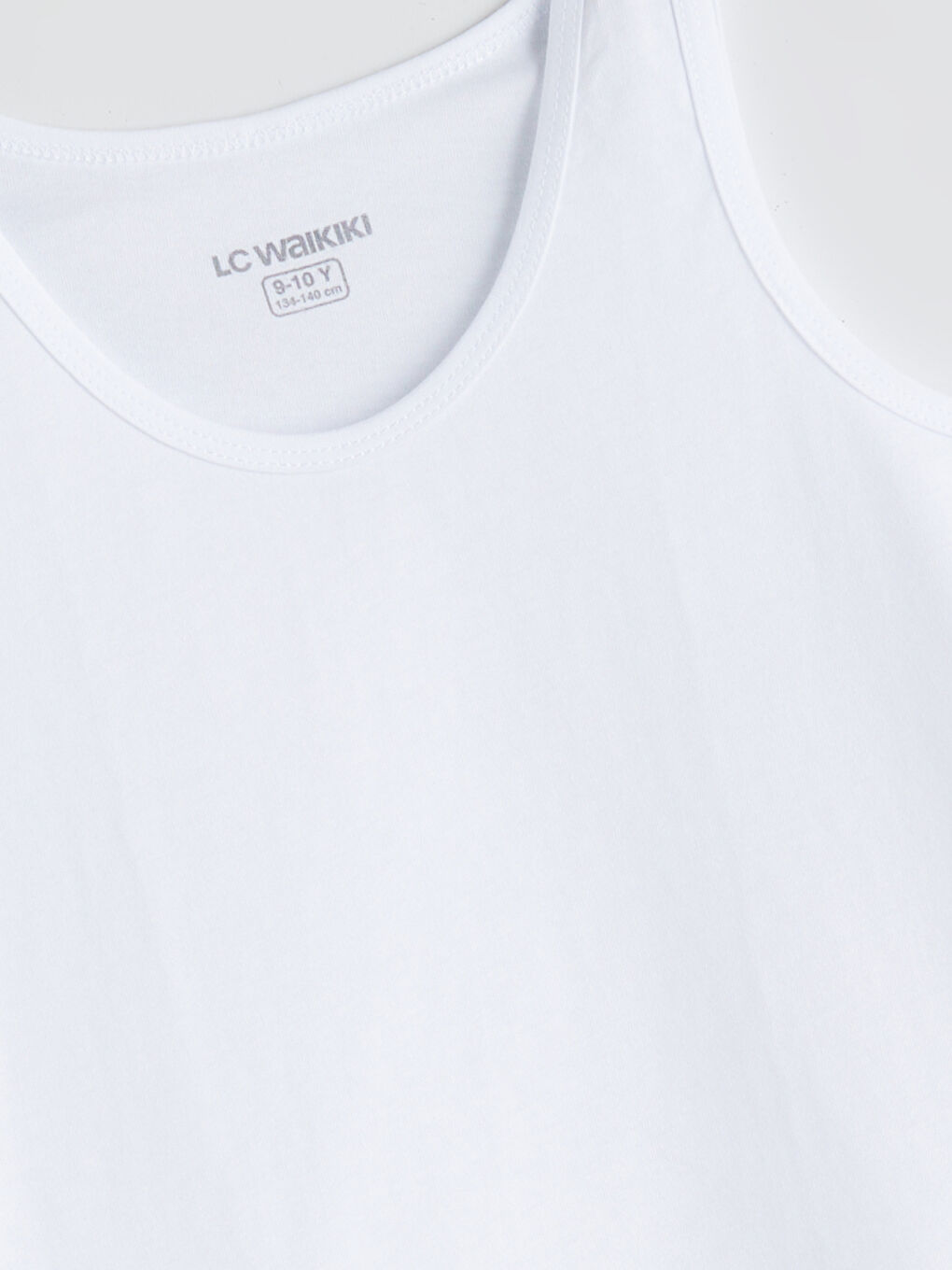 Beyaz Bisiklet Yaka Erkek Çocuk Atlet-1