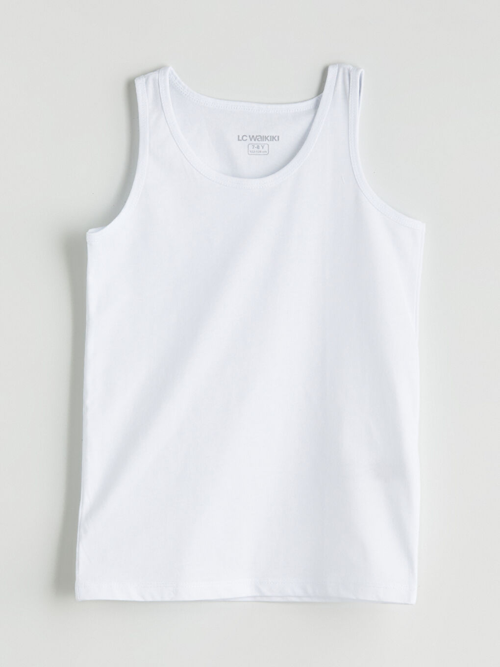 Beyaz Bisiklet Yaka Erkek Çocuk Atlet