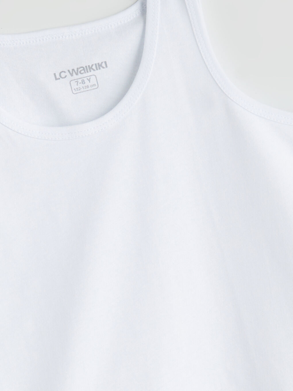 Beyaz Bisiklet Yaka Erkek Çocuk Atlet-1