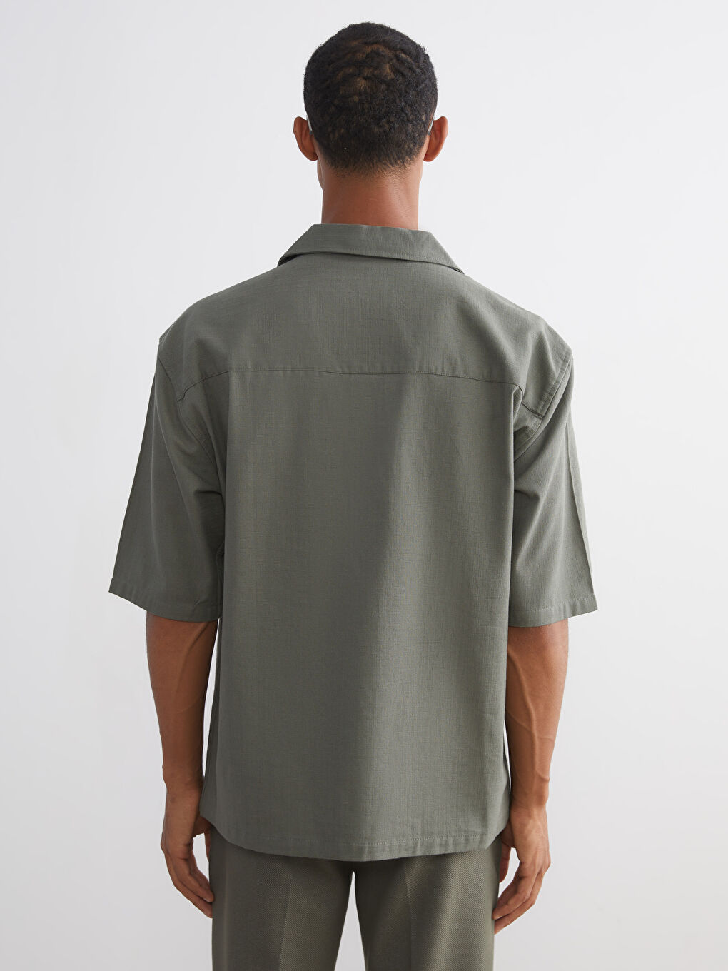 Yeşil Regular Fit Erkek Gömlek-3