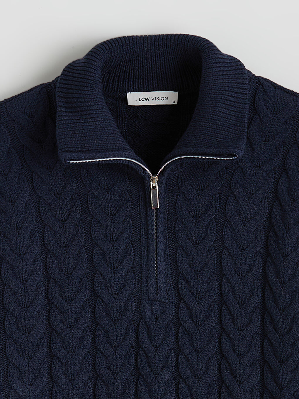 Lacivert Dik Yaka Erkek Triko Kazak-5