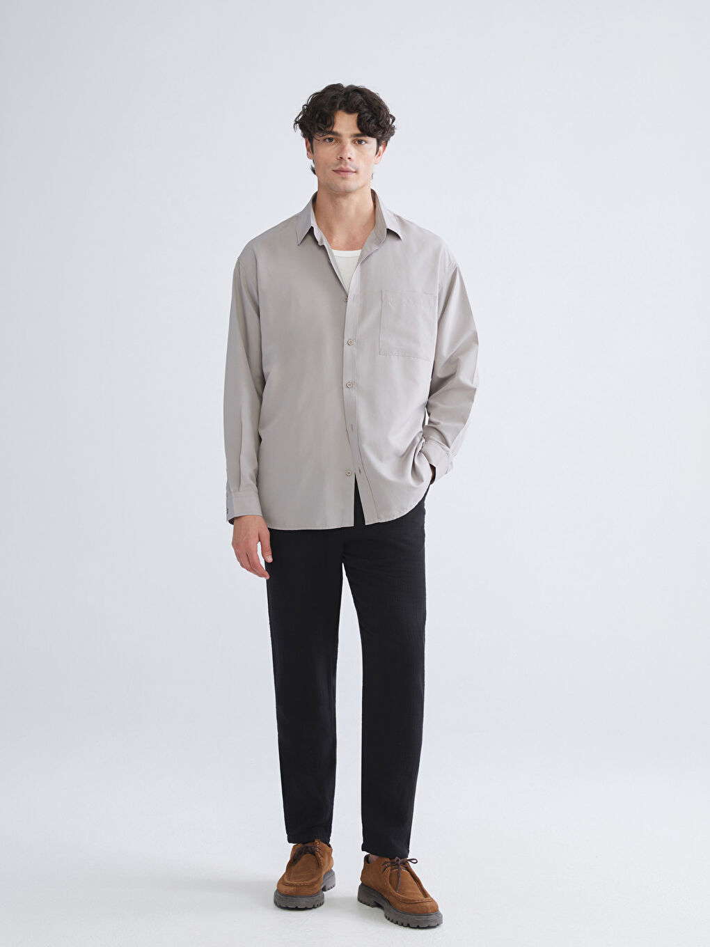 Siyah Rahat Kalıp Erkek Pantolon