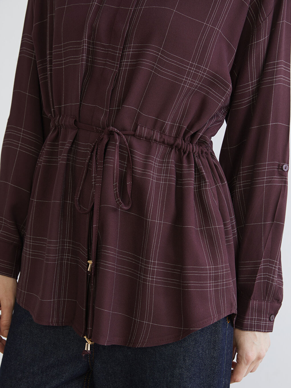 Plaid Women's Shirt Tunic-2