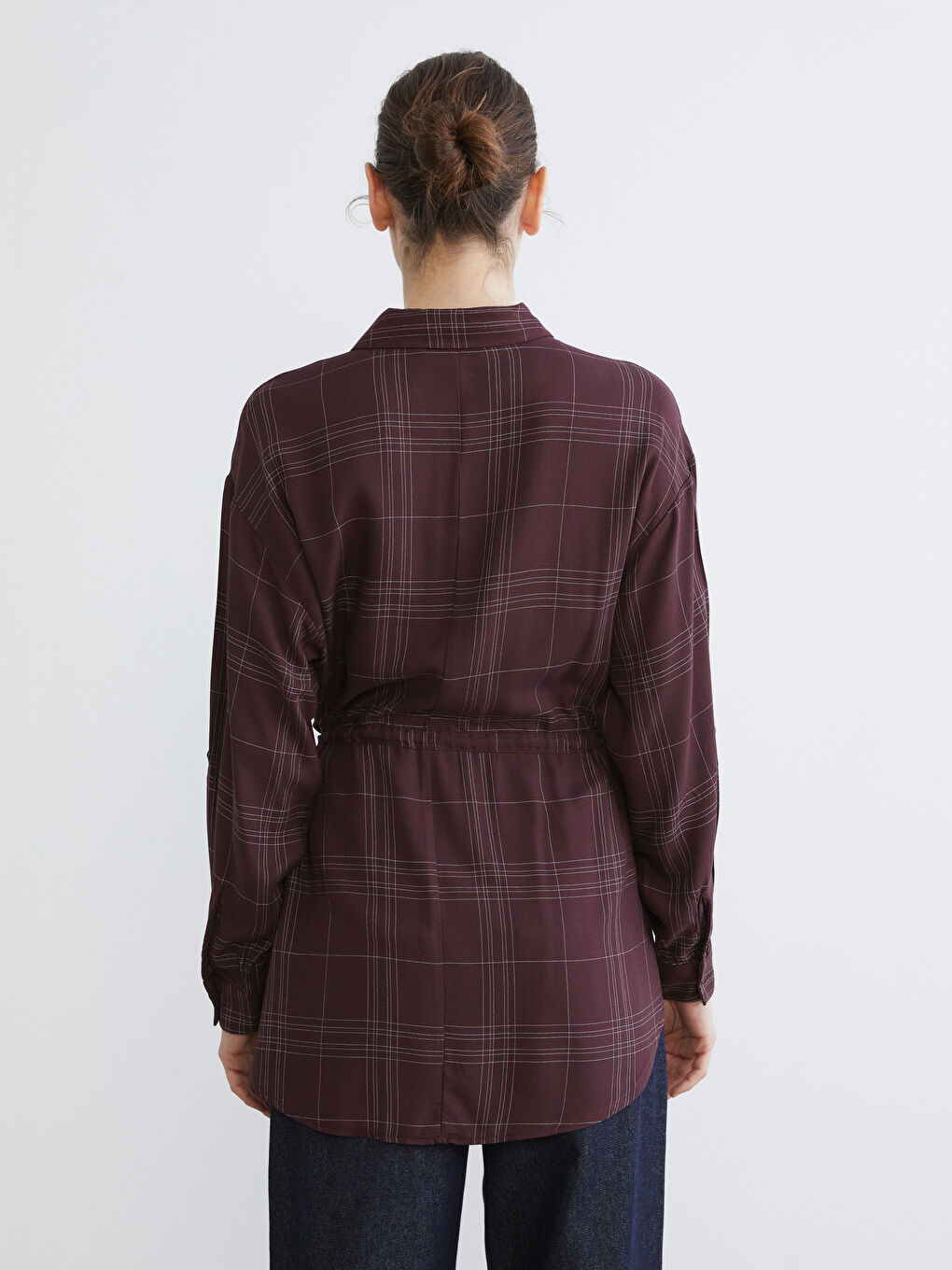 Plaid Women's Shirt Tunic-3