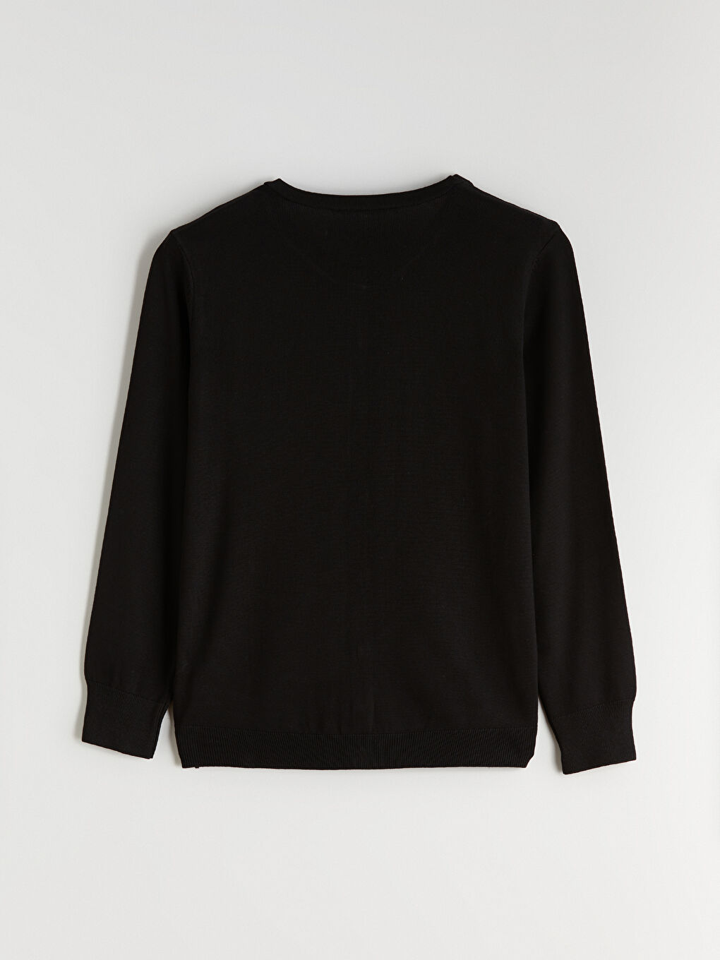 Siyah Bisiklet Yaka Kadın Triko Hırka-5