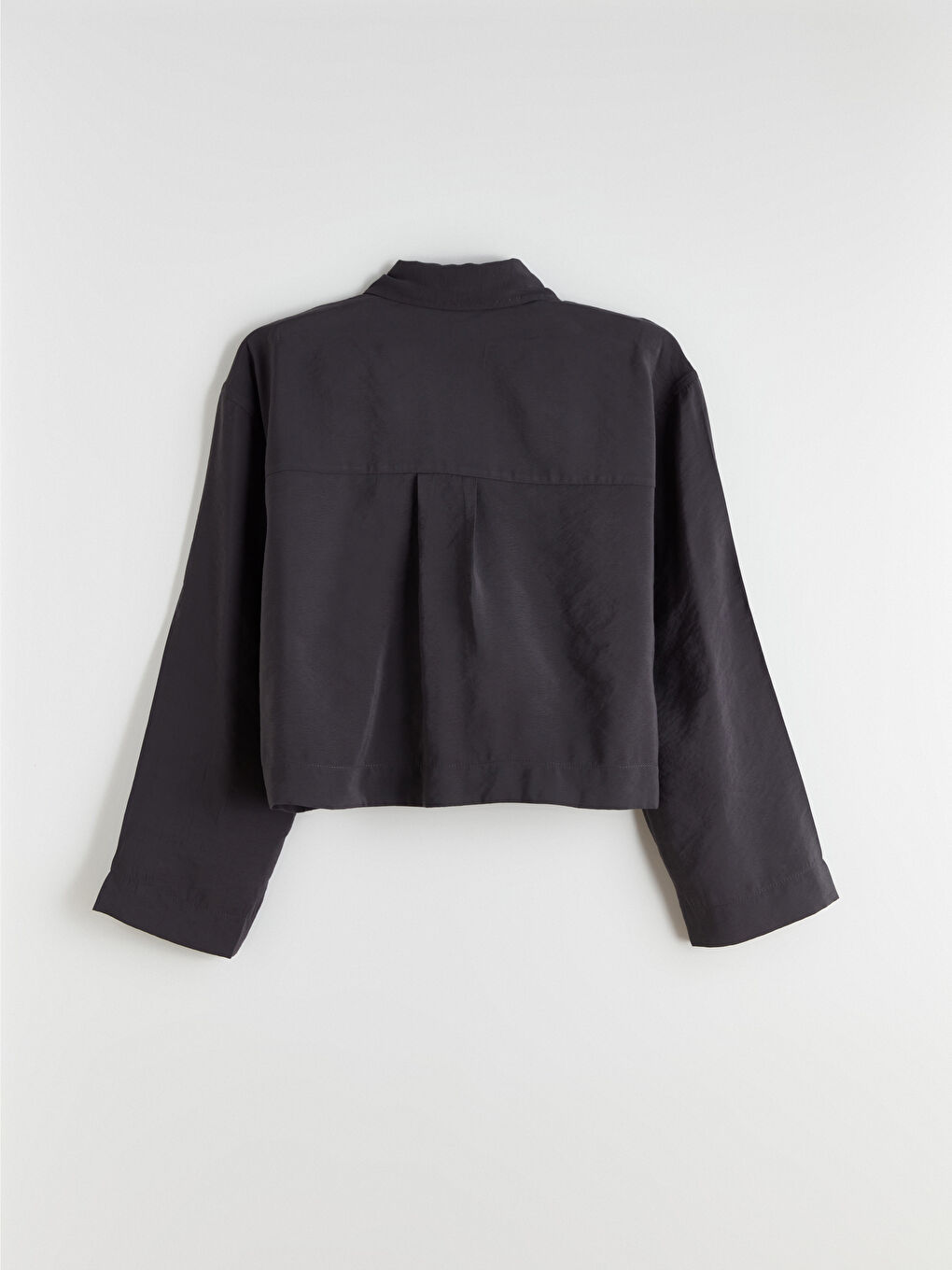 Antrasit Oversize Modal Karışımlı Kadın Gömlek-5