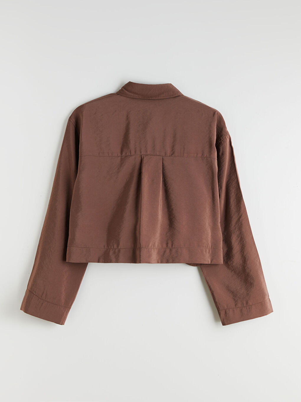 Kahverengi Oversize Modal Karışımlı Kadın Gömlek-5