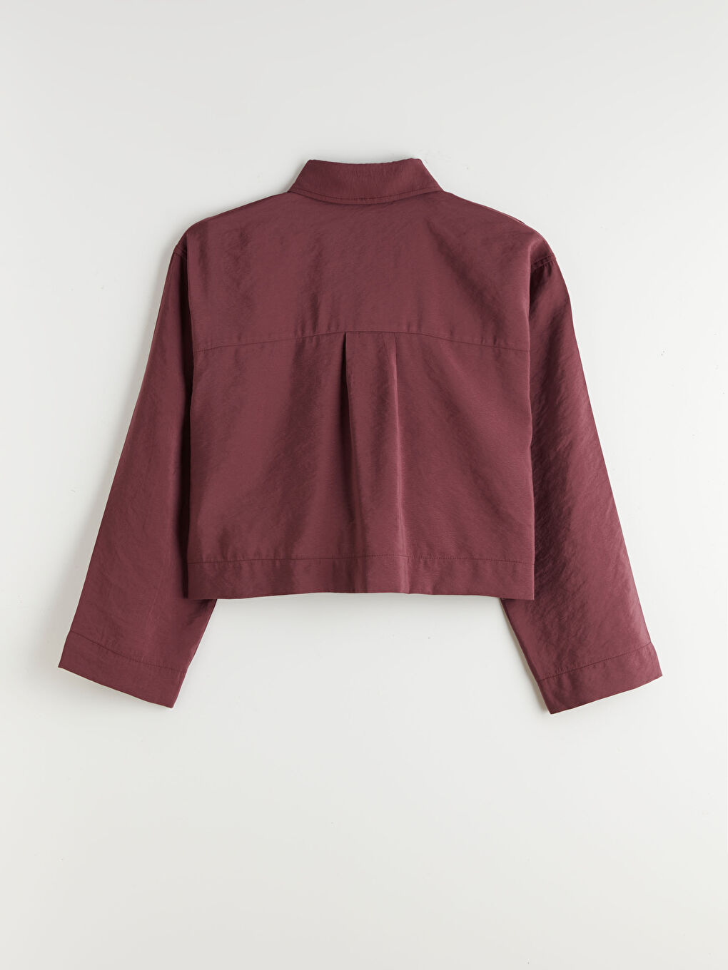 Bordo Oversize Modal Karışımlı Kadın Gömlek-5
