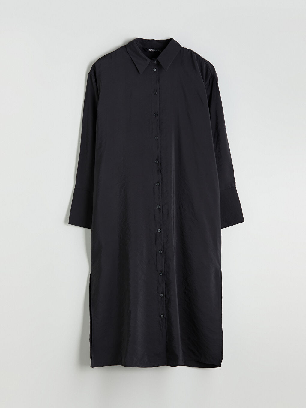 Antrasit Oversize Modal Karışımlı Kadın Gömlek Tunik-4