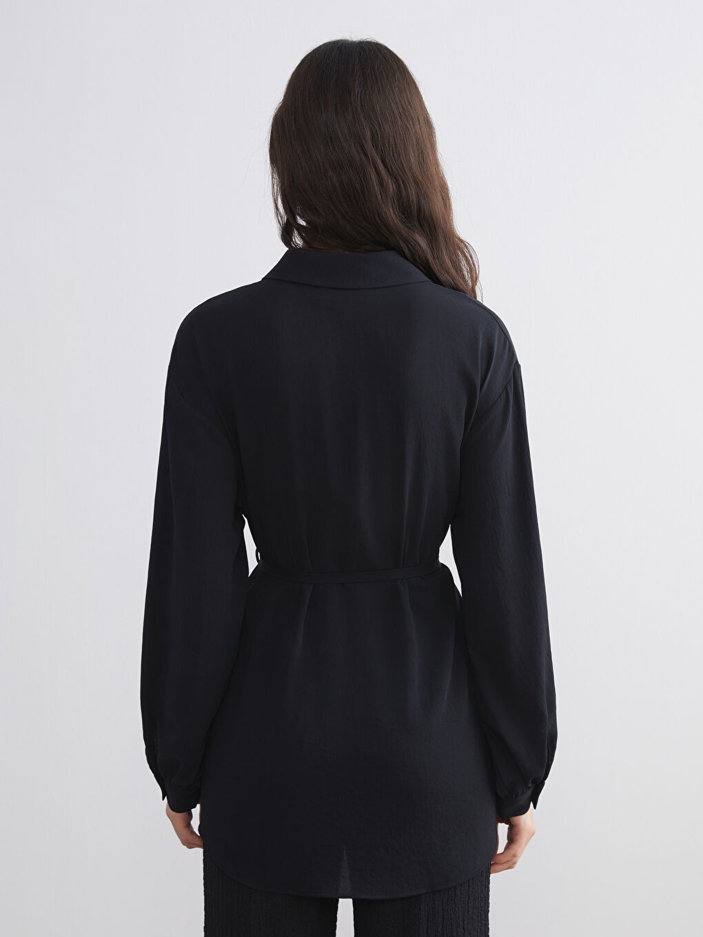 Textured Oversize Women's Shirt Tunic-3