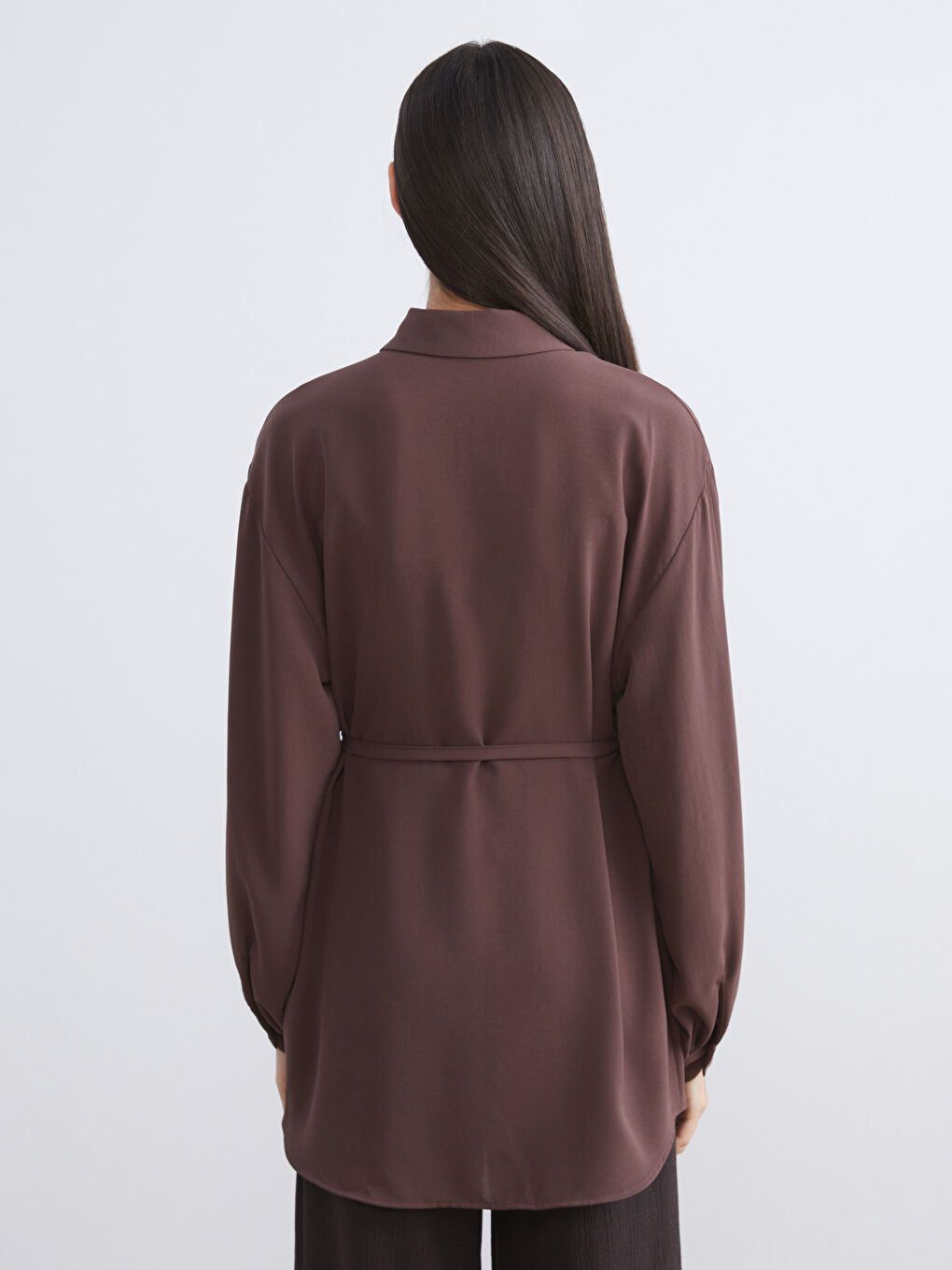 Textured Oversize Women's Shirt Tunic-3