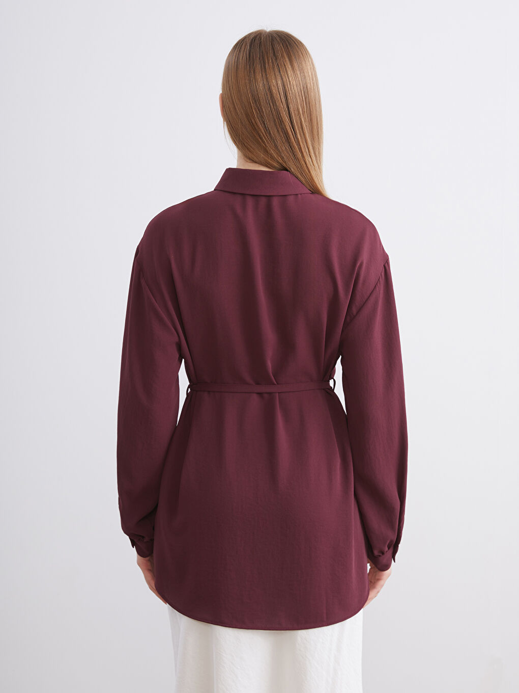 Textured Oversize Women's Shirt Tunic-3