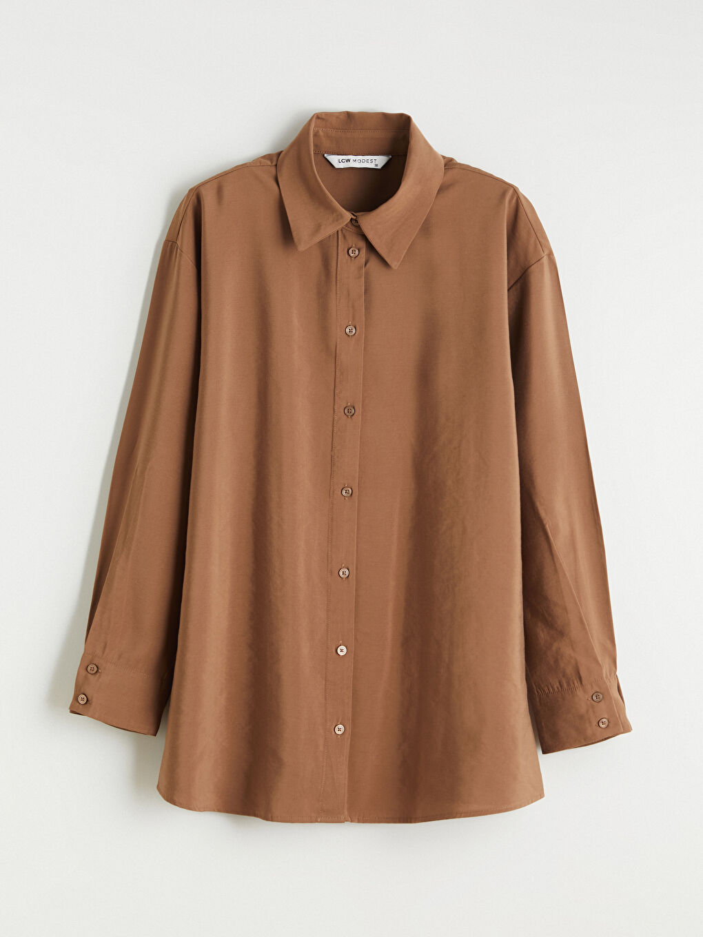 Bej Loose Fit Kadın Gömlek Tunik-4