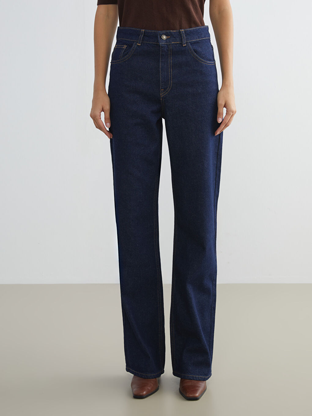 İndigo Straight Fit Kadın Jean Pantolon-2