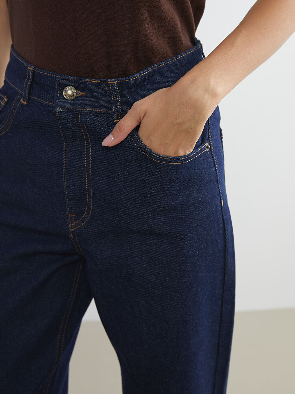 İndigo Straight Fit Kadın Jean Pantolon-3