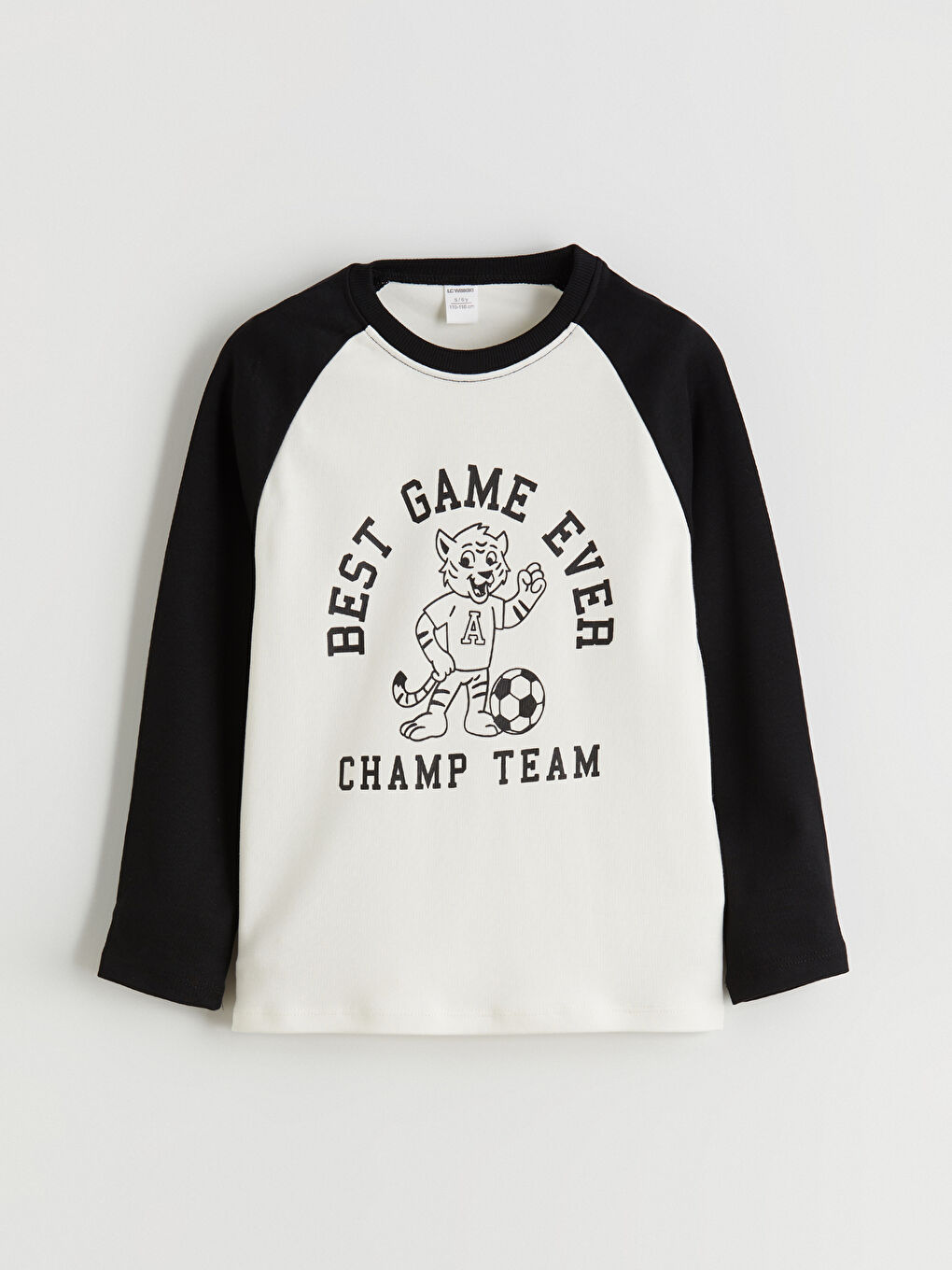 Bej Bisiklet Yaka Erkek Çocuk Tişört ve Eşofman Altı-1