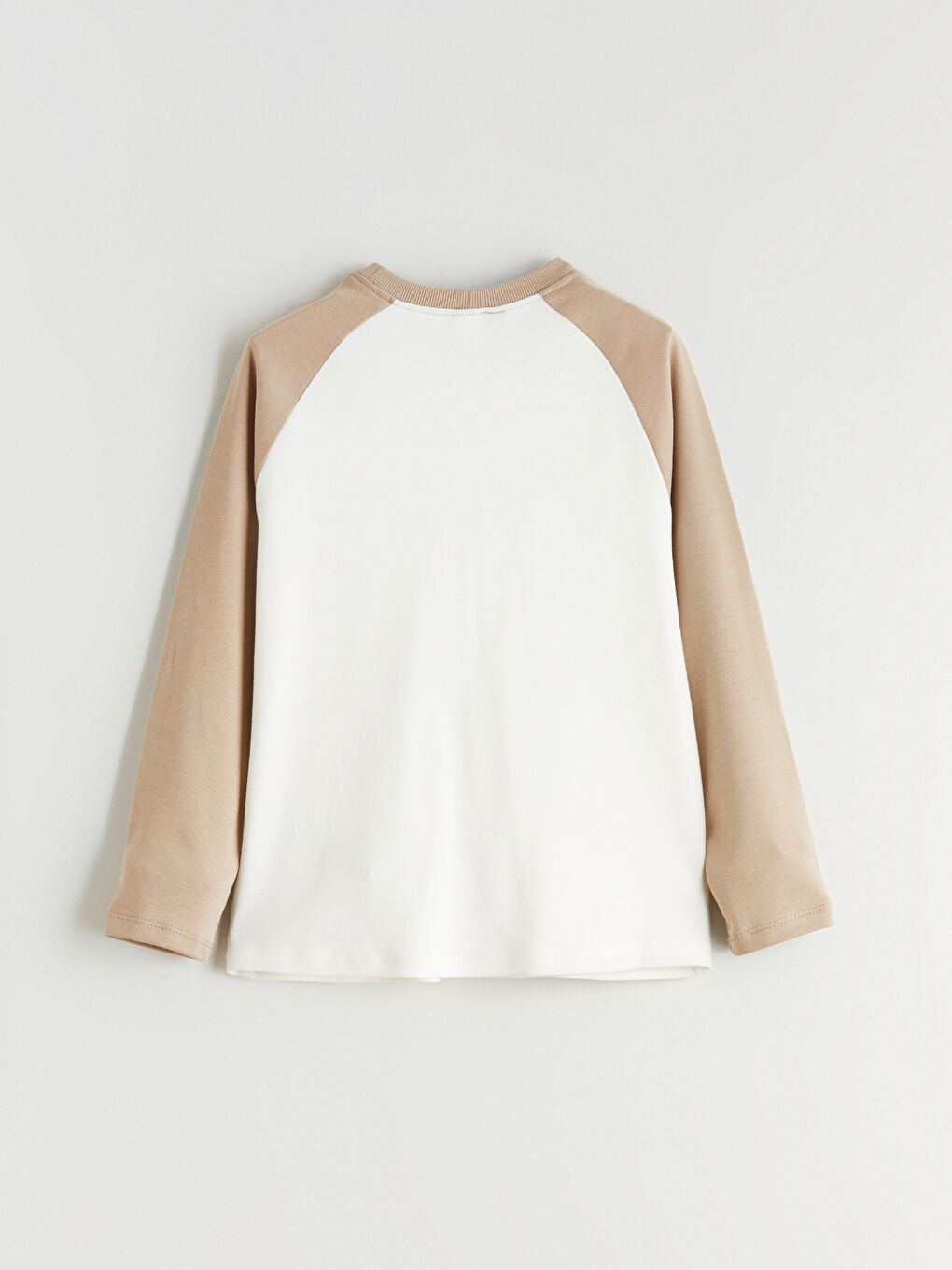 Bej Bisiklet Yaka Erkek Çocuk Tişört ve Eşofman Altı-3