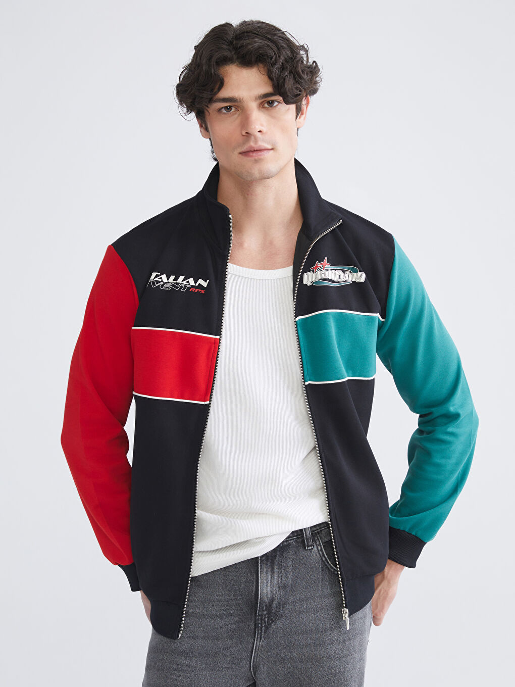 Man BLACK Zip-Up Sweatshirt