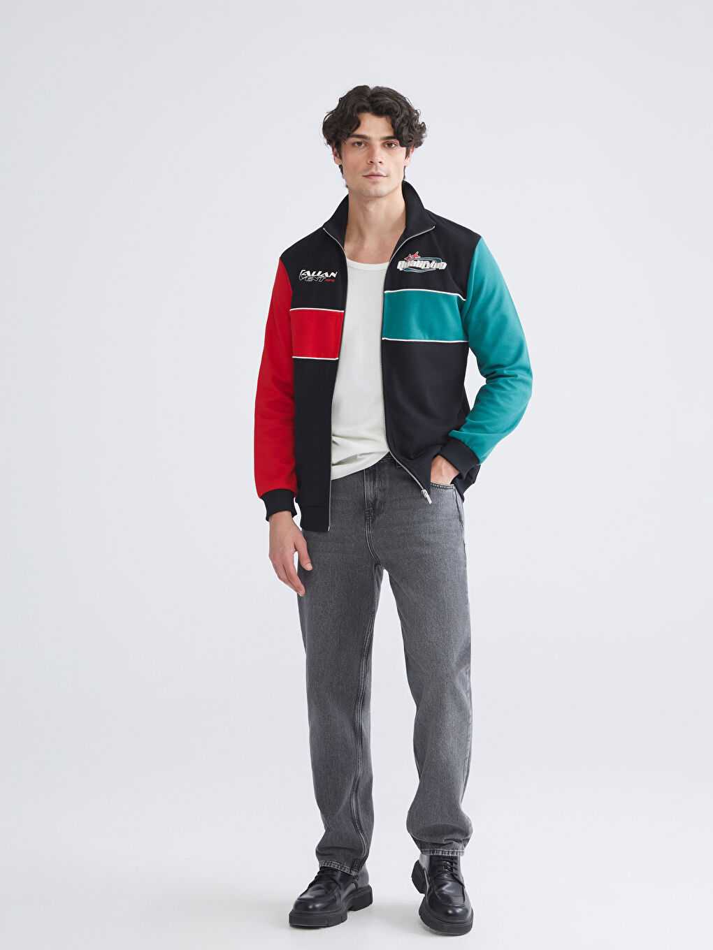Man BLACK Zip-Up Sweatshirt-1