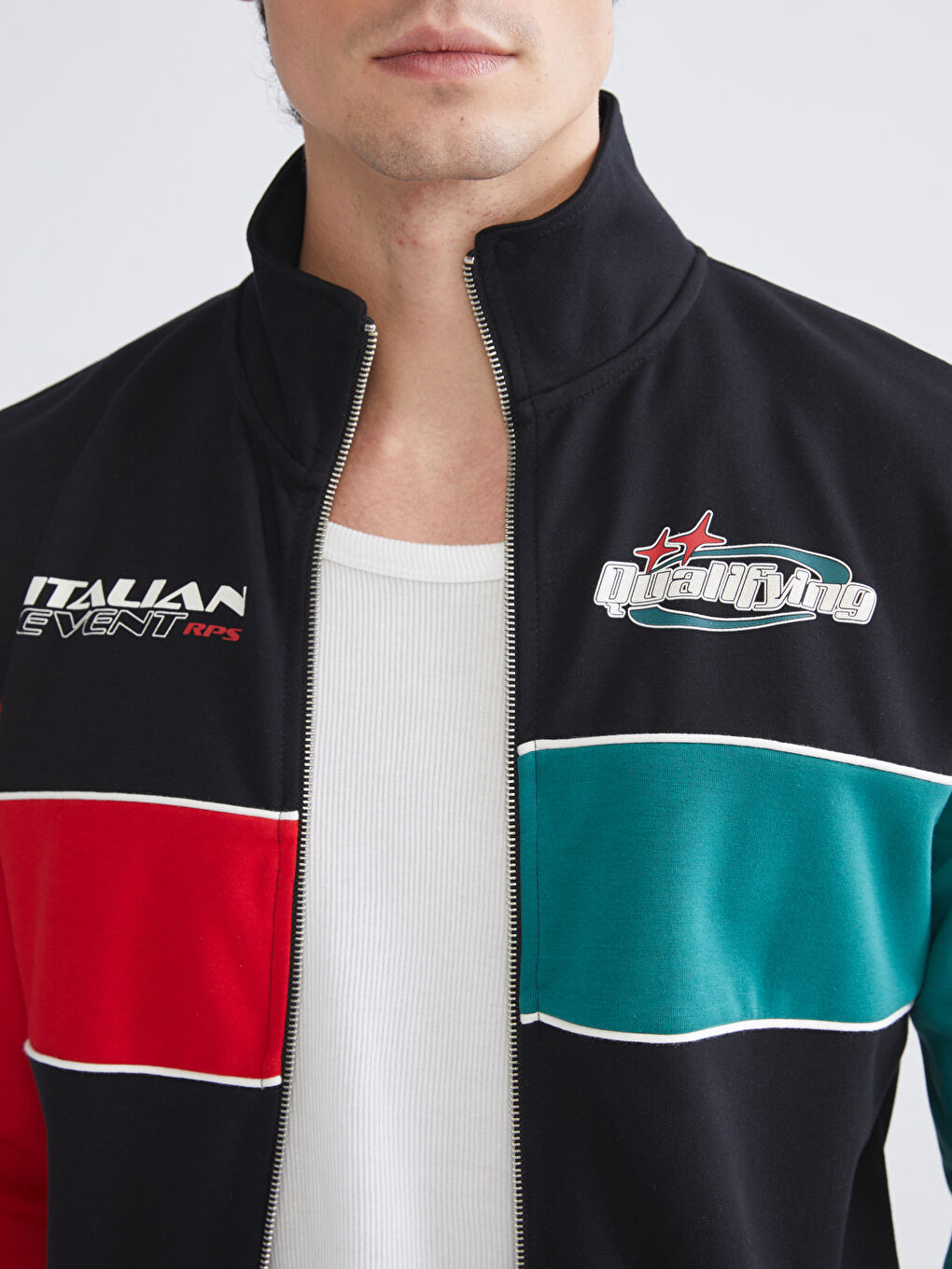 Man BLACK Zip-Up Sweatshirt-2